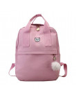 SHUJIN Preppy dziewczyny kobiety plecak szkolny dla nastolatków Kawaii plecak na co dzień plecak z futro piłka plecak Bookbag mo