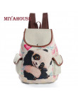 Miyahouse Cartoon zwierząt plecak szkolny dla nastoletnich dziewcząt pościel materiał Cute Panda drukowane plecak ze sznurkiem k