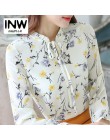 Blusas Femininas 2018 moda kwiatowy popy i bluzki Mujer jesień z długim rękawem Femme koszule druku szyfonowa kobiety bluzki