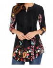 Wiosenna tunika koszula damska bluzka 3/4 rękawa plisowane letnia modna duże rozmiary luźna 5XL