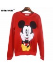Bluza z kapturem Myszka Mickey Mouse z nadrukiem pulower luźny z długim rękawem