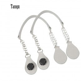 TANQU 1 para długi skórzany PU łańcuch uchwyt z Tear Drop podwójne, metalowy łańcuch do worka dla torba EVA obag torba kobieca