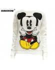 Bluza z kapturem Myszka Mickey Mouse z nadrukiem pulower luźny z długim rękawem