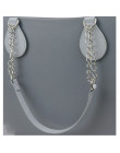 TANQU 1 para długi skórzany PU łańcuch uchwyt z Tear Drop podwójne, metalowy łańcuch do worka dla torba EVA obag torba kobieca