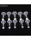 10 sztuk Bioplast elastyczne Labret wargi pierścień ucha Helix Tragus chrząstki szpilki Piercing mieszane kolor ciała Piercing b