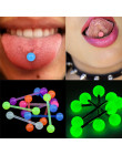 20 sztuk/partia z tworzywa sztucznego Piercing języka długi gryf prosty Piercing język pierścienie Luminous Punk moda ciało biżu