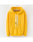 LANSHANQUE S-XXXL jesień zima polar Harajuku swetry stałe grube luźne kobiety bluzy z kapturem bluzy z kapturem kobiet dorywczo 