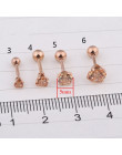 Nowa moda 2 sztuk/worek srebrny kryształ w złotym kolorze chrząstki kolczyk Helix ear Piercing Top górnej części ciała dla kobie