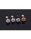 Nowa moda 2 sztuk/worek srebrny kryształ w złotym kolorze chrząstki kolczyk Helix ear Piercing Top górnej części ciała dla kobie