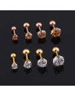 Nowa moda 2 sztuk/worek srebrny kryształ w złotym kolorze chrząstki kolczyk Helix ear Piercing Top górnej części ciała dla kobie