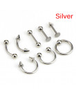 8 sztuk/partia ze stali nierdzewnej moda 16G tytan anodowane ciało biżuteria Helix Piercing ucha nos Lip szyi pierścienie