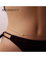 Mossovy proste ciało łańcuch talii moda złoty srebrny kobiet akcesoria Charms darmowa kolokacji gwiazda łańcuch biżuteria dla ko