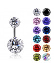 QCOOLJLY New Brand AAA Zircon Style Crystal Body Jewelry Belly Button Ring Body Piercing Navel Piercing Silver Color Ombligo