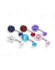 QCOOLJLY New Brand AAA Zircon Style Crystal Body Jewelry Belly Button Ring Body Piercing Navel Piercing Silver Color Ombligo