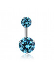 QCOOLJLY New Brand AAA Zircon Style Crystal Body Jewelry Belly Button Ring Body Piercing Navel Piercing Silver Color Ombligo