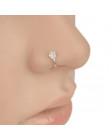 1 PC Trendy kolorowe nozdrza ze stali nierdzewnej nos Hoop kolczyki w Plum w nosie nakładane na nos pierścień fałszywy Piercing 