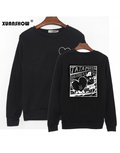 XUANSHOW 2019 Unisex bluzy Kpop klub mody bluzy z kapturem z polaru bluza Harajuku Moletom Plus rozmiar S-5XL