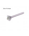 1Pc 1.5 2mm 2.5mm 20G cyrkon nos stadniny Steptum nos szpilki haki Bar Pin w nosie body Piercing biżuteria ze stali nierdzewnej