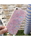 Modne eleganckie brokatowe etui na smartphona połyskująca ochronna obudowa silikonowa na telefon kolor różowy srebrny
