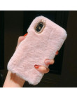 Modne futrzane etui na smartphona ochronny pokrowiec na telefon oryginalny elegancki wzór kolor szary różowy beżowy