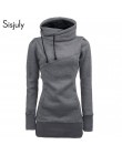 Sisjuly kobiety bluza z kapturem bluza z kapturem z kapturem stałe z długim rękawem bluzy z kapturem sznurek plus rozmiar 4XL mo