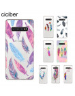 Ciciber moda Feather pokrywa dla Samsung Galaxy S9 S8 S7 S6 S10 S10e S10 + Edge Plus S5 mini telefon przypadki miękka TPU Coque 