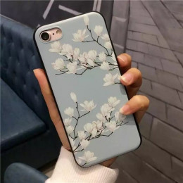 Orchidea niebieski kwiat silikonowe całego ciała etui do iPhone 8 7 6 6 s 5 5S Case miękka obudowa telefoniczna tylna pokrywa dl