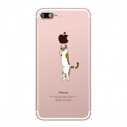 Ciciber śmieszne słodkie zwierząt kot Funda dla iphone 7 8 6 6S PLUS 5S SE miękkiego silikonu telefon skrzynki pokrywa iphone X 