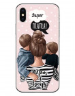 Moda czarny brązowy włosy dziecko mama dziewczyna królowa 01 etui na iPhone X XR XS Max 8 7 6 6 s Plus 5 5S SE silikonowe kobiet