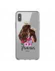 Moda czarny brązowy włosy dziecko mama dziewczyna królowa 01 etui na iPhone X XR XS Max 8 7 6 6 s Plus 5 5S SE silikonowe kobiet