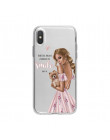 Moda dziewczyny królowa przezroczysty TPU etui na telefony dla iPhone X XS Max XR 7 8 6 S 6 S Plus 5 5S SE śliczne dziecka dziec