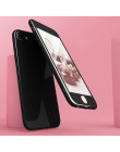 Gładka Macaron twardy przód z przodu 360 skrzynki pokrywa dla iPhone 8 7 6 6 s Plus X 10, odporna na wstrząsy, pełna pokrycie ci