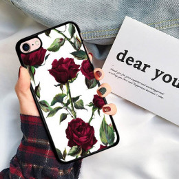 Moda kwiat etui na iPhone 7 8 Plus XS Max XR kobiet różowe kwiatowy etui na telefon dla iPhone X 7 6 6 S Plus 5 SE etui z TPU po
