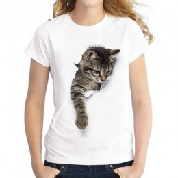 Czarodziejki 3D kot drukuj Casual Harajuku kobiety koszulka letnia koszulka z krótkim rękawem na co dzień wokół szyi tanie ubran