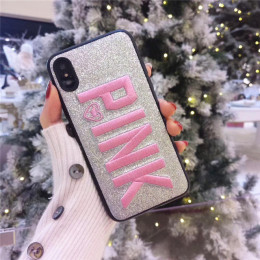 Kobiety Victorias różowy Glitter gwiazda piasek etui na telefony dla iPhone 6 6s 7 8 Plus X Xs Max Xr miękkie haft anioł tajne o