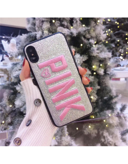 Kobiety Victorias różowy Glitter gwiazda piasek etui na telefony dla iPhone 6 6s 7 8 Plus X Xs Max Xr miękkie haft anioł tajne o