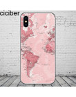 Ciciber mapa świata plany podróży telefon skrzynki pokrywa dla iPhone 8 7 6 6S Plus X XR XS Max 5S SE miękkie silikonowe etui z 