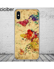 Ciciber mapa świata plany podróży telefon skrzynki pokrywa dla iPhone 8 7 6 6S Plus X XR XS Max 5S SE miękkie silikonowe etui z 