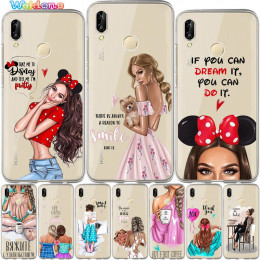 Śliczne moda dziewczyny Ragazza kobiety Gal telefon etui na Huawei P30 P20 Lite Pro P10 Lite Plus P8 P9 Lite 2017 PSmart skrzynk