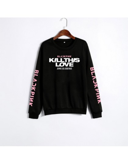 XUANSHOW Unisex miłośników ubrania koreański BLACKPINK zabij ten miłość Album litery bluza Man kobieta sweterek Sudadera Mujer