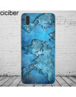 Ciciber mapa świata podróży telefon skrzynki pokrywa dla Huawei P20 Lite P20 Pro Honor 9 10 P9 P8 Lite 2017 p10 Plus miękki Sili