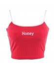 Crop Top bluzka Damski seksowny biały czerwony krótki obcisły oryginalny honey