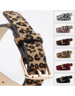 Kobiety pasy Cummerbund z włosia końskiego pas z Leopard wzór różowego złota metalowa klamra paski Leopard czarny czerwony Sexy 