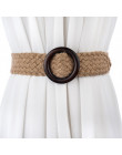 DKBLINGS moda bawełna i konopi w pasie o szerokości uszczelnienie tkane Sen z spódnica pas koreański drewniane klamra ozdobny pa
