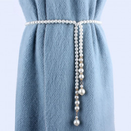 fashion women long rhinestone pearl belt chain wedding belts waist rope for bride dresses laides female luxury ceinture femme