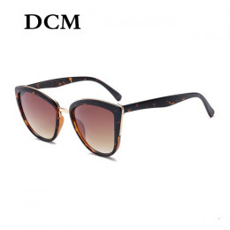 DCM Cateye okulary kobiety w stylu Vintage gradientu okulary Retro Cat eye okulary przeciwsłoneczne okulary damskie UV400