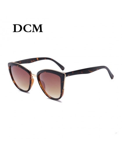 DCM Cateye okulary kobiety w stylu Vintage gradientu okulary Retro Cat eye okulary przeciwsłoneczne okulary damskie UV400