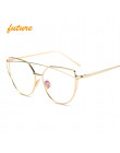 2019 Cat Eye Vintage marka projektant lustro w kolorze różowego złota okulary przeciwsłoneczne dla kobiet Metal odblaskowe okula