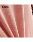 SHEIN imbir Preppy elegancki kwiatowy haftowane osłona szyi biskup z długim rękawem bluza 2018 jesień na co dzień kobiety swetry
