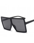 Modne okulary przeciwsłoneczne czarne kwadratowe w stylu Vintage duże ramki gradientowe